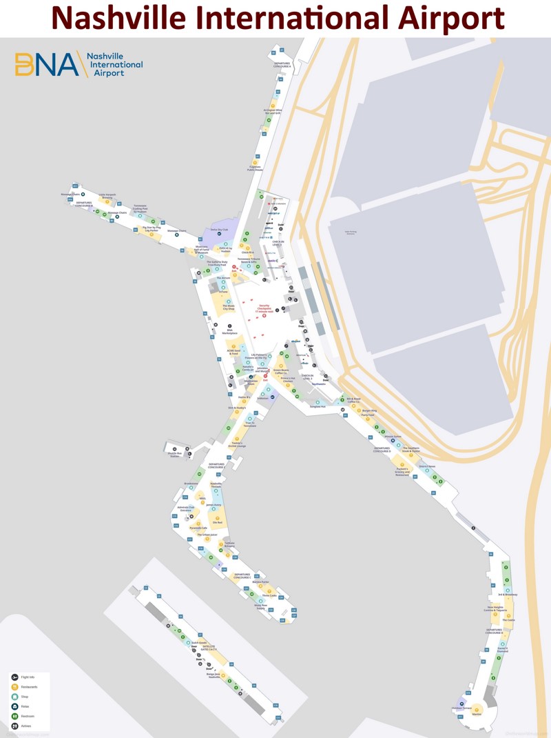 Nashville International Airport Terminal Map