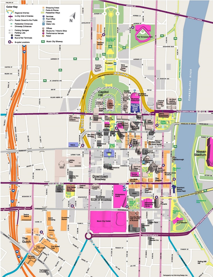 Nashville tourist attractions map