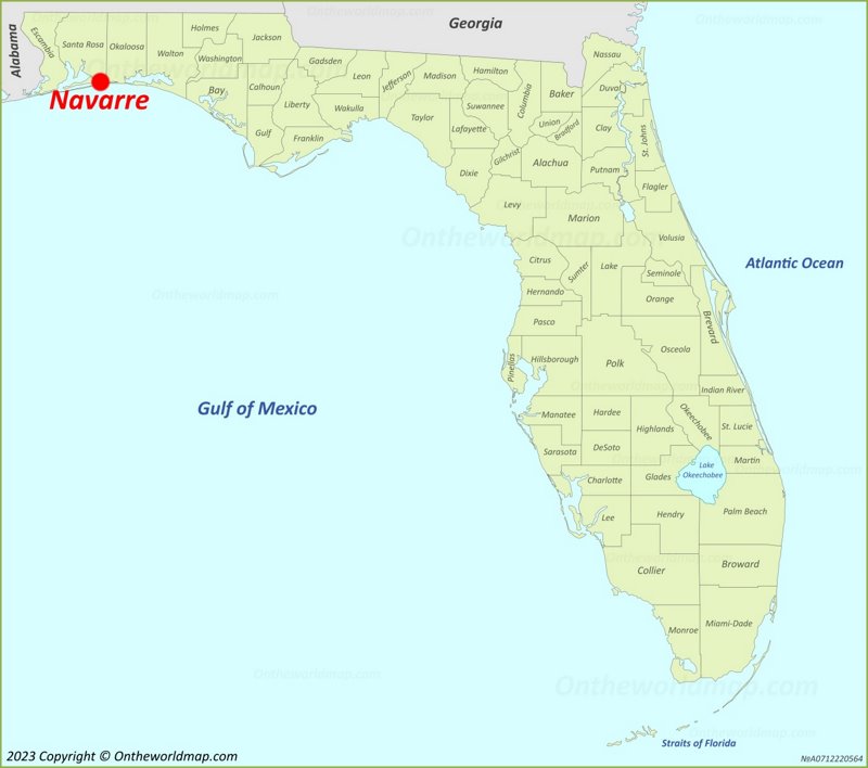 Navarre Location On The Florida Map