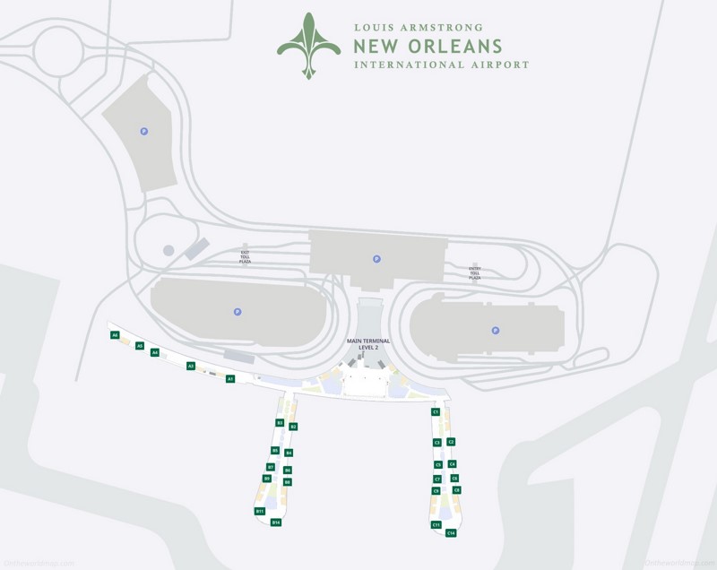 Louis Armstrong New Orleans International Airport Map