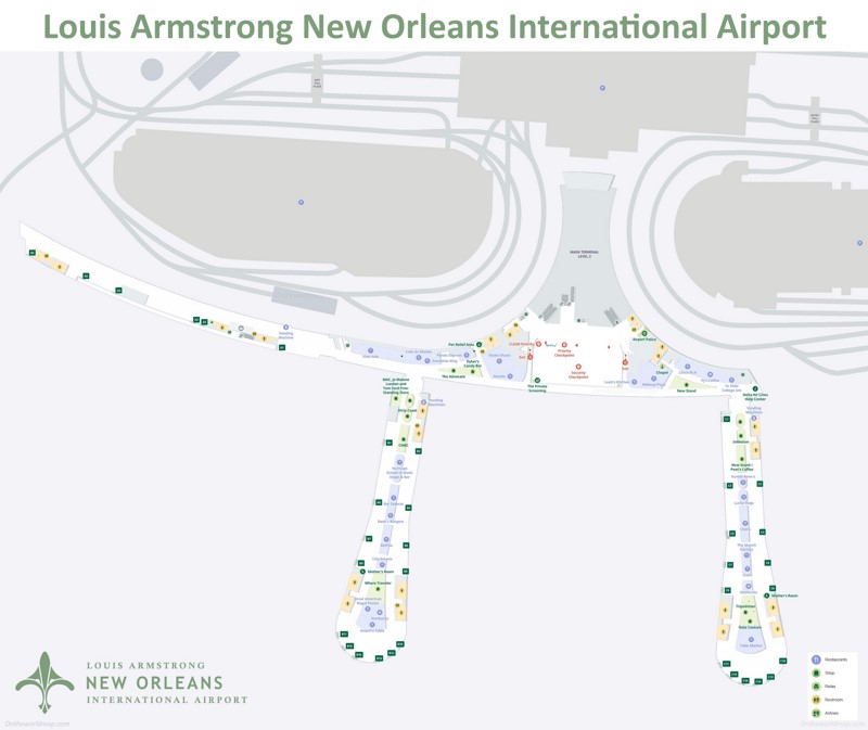 Louis Armstrong New Orleans International Airport Terminal Map