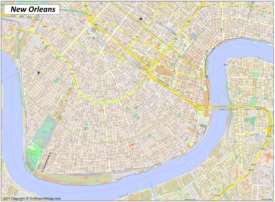 Large detailed map of New Orleans