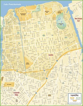 New Orleans Gentilly map