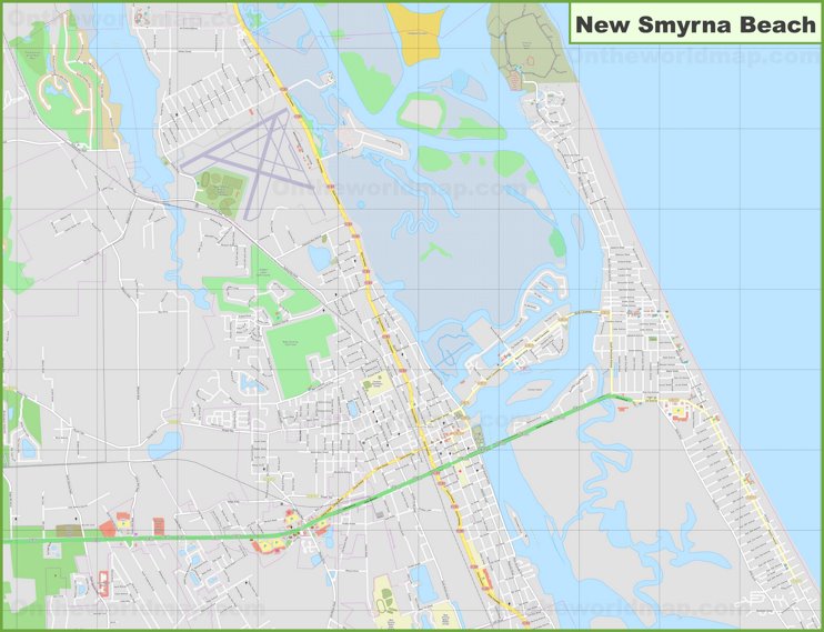 Large detailed map of New Smyrna Beach - Ontheworldmap.com