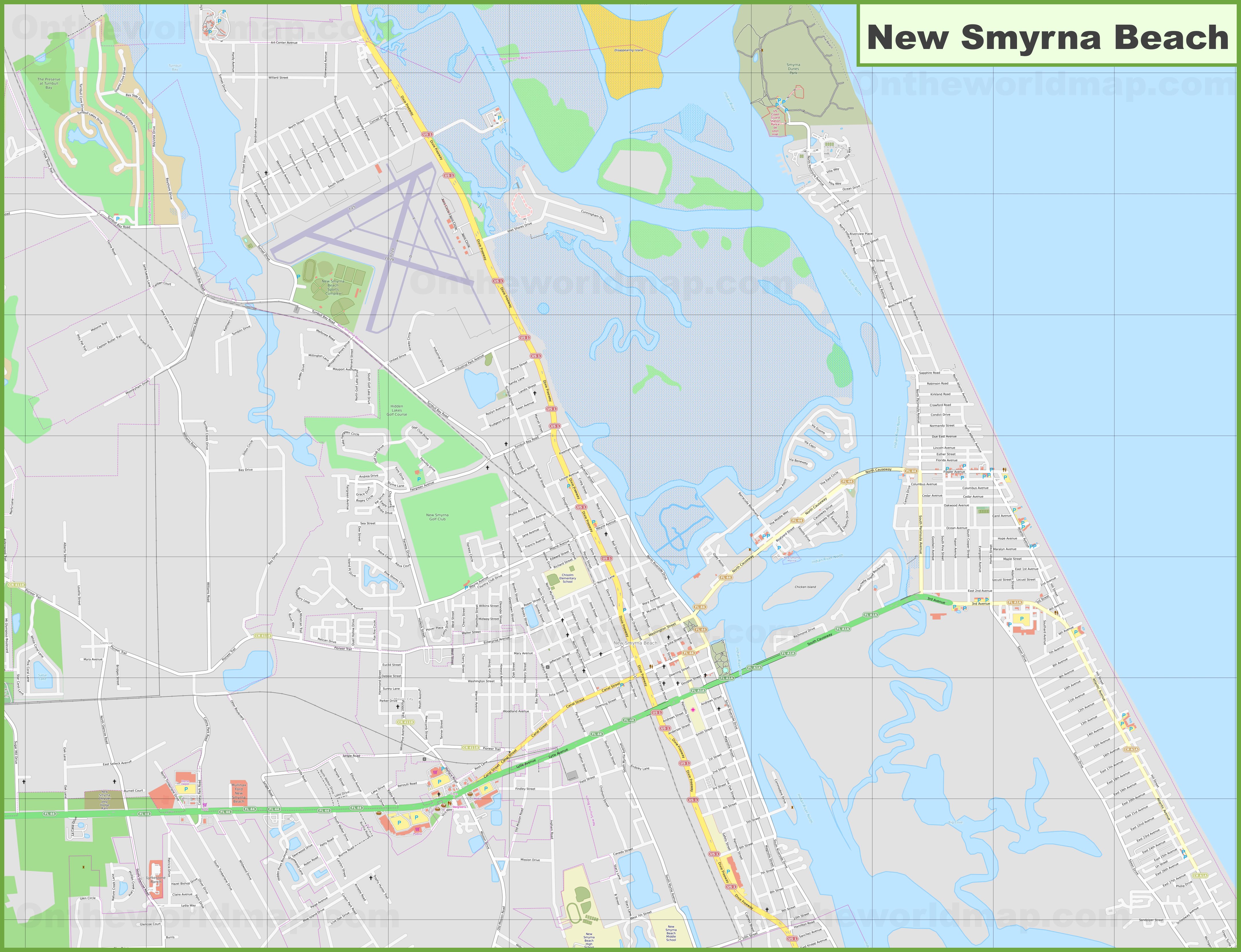 Map new smyrna beach fl