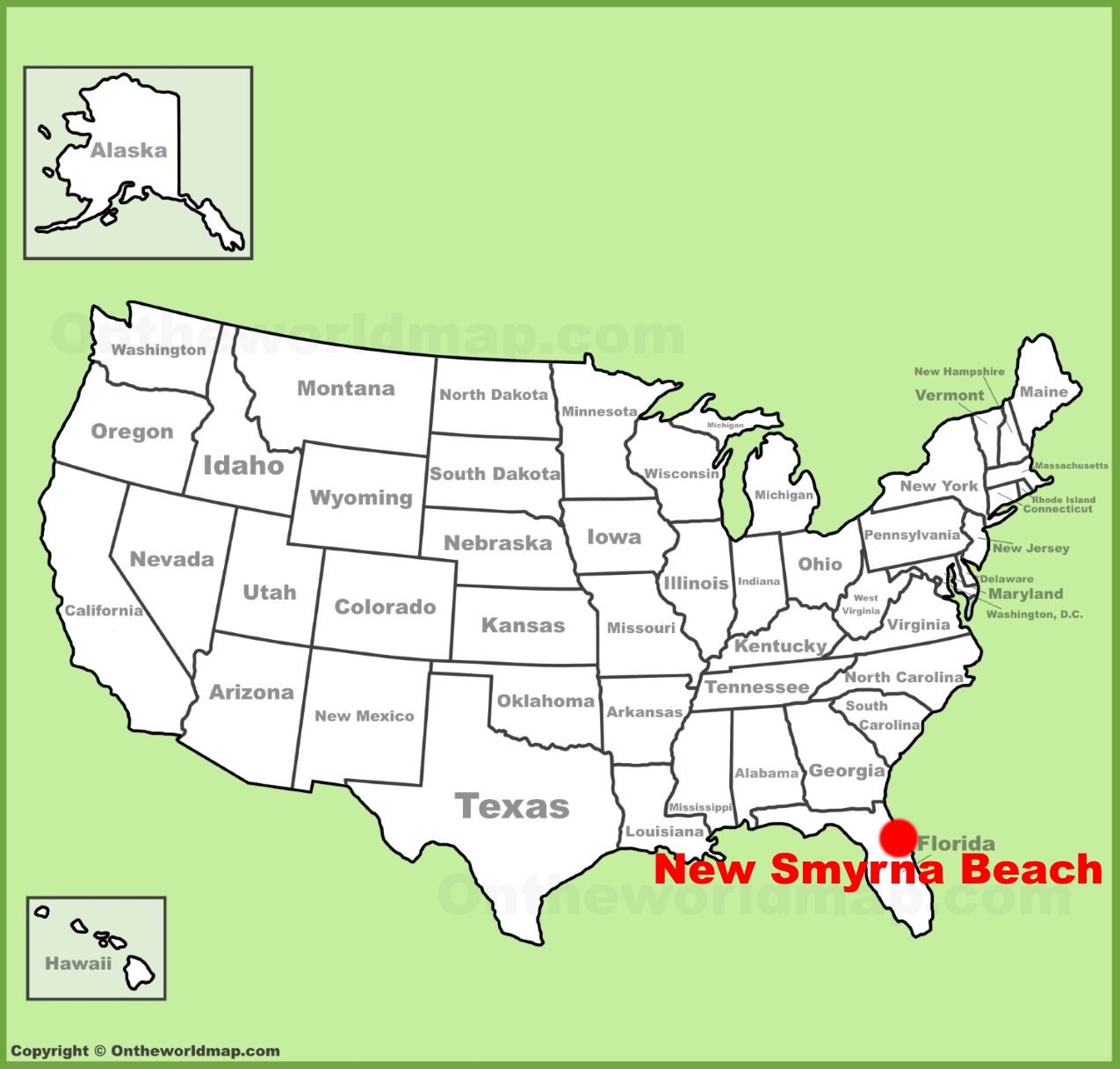 New Smyrna Beach Location On The U S Map