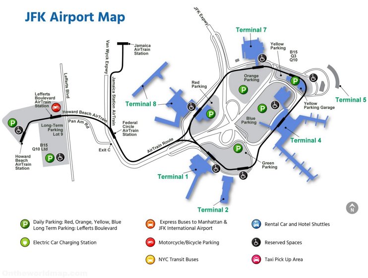 JFK airport overview map