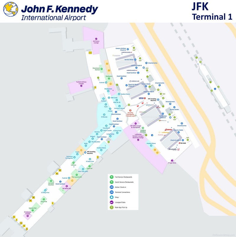 JFK Airport Terminal 1 Map