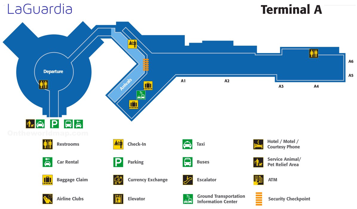 LaGuardia Airport Terminal A Map