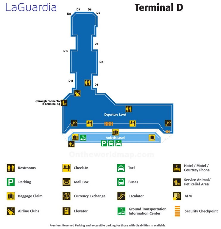 LaGuardia Airport Terminal D Map