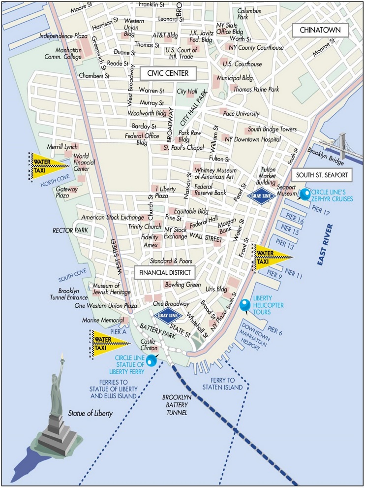 Manhattan Downtown map
