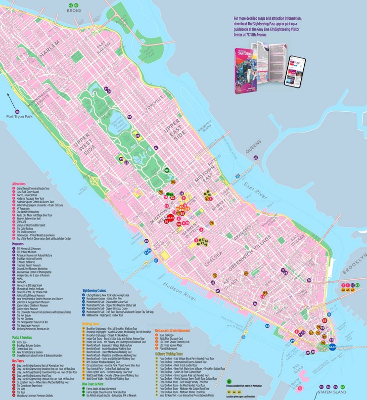 Manhattan Sightseeing Map