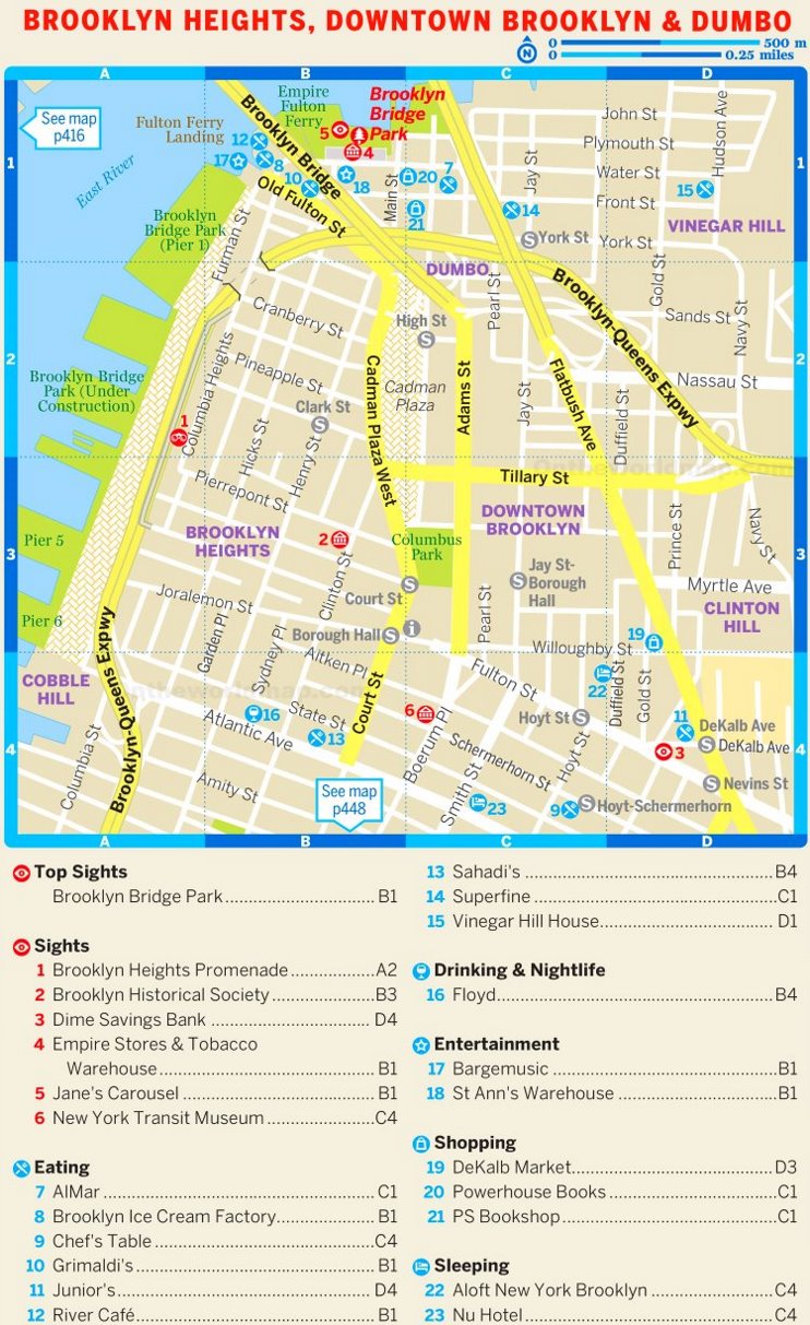 Map of Brooklyn Heights, Downtown Brooklyn and Dumbo