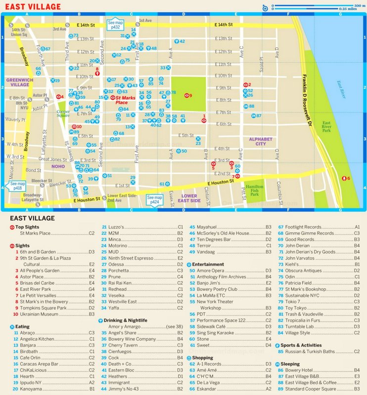 Map of East Village