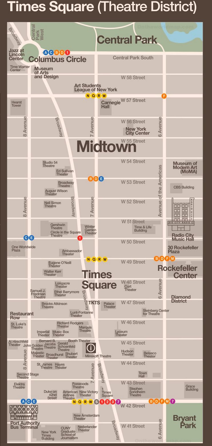 Map of Times Square
