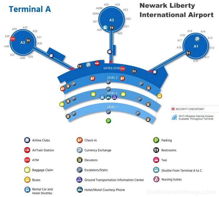 Newark Airport Terminal A Map