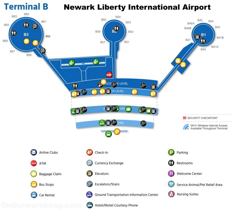 Newark Airport Terminal B Map