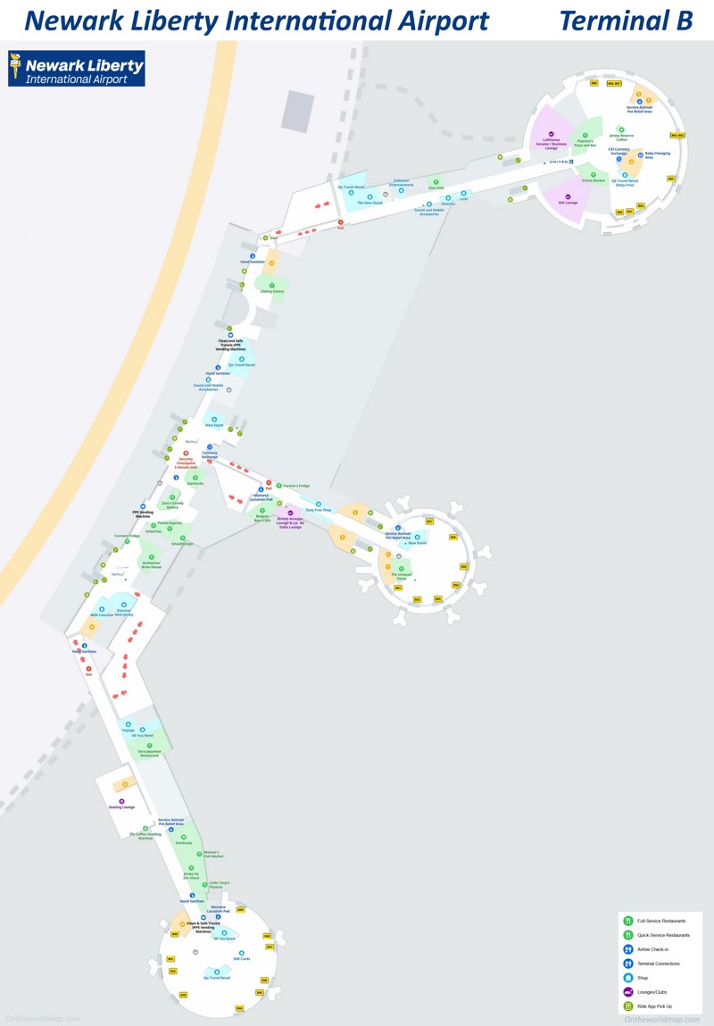 Newark Airport Terminal B Map