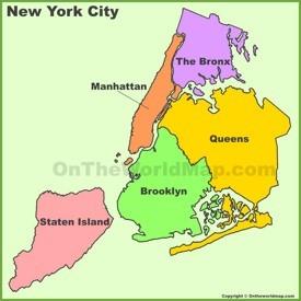 New York City boroughs map