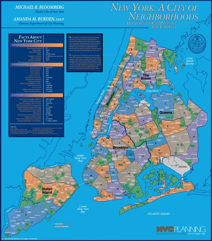 New York City neighborhoods map
