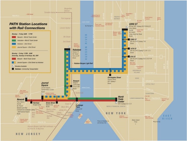 New York PATH map