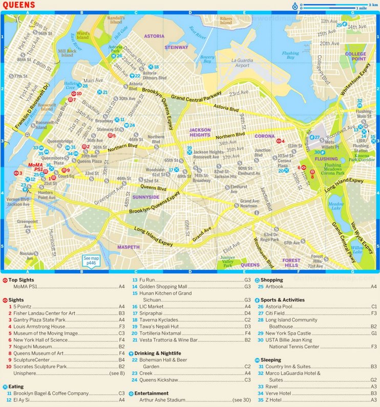Queens Tourist Map