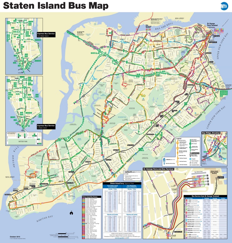 Staten Island bus map