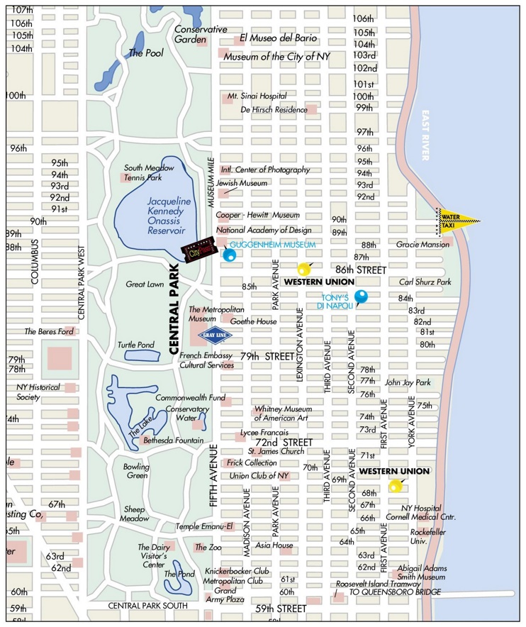 Upper East Side map