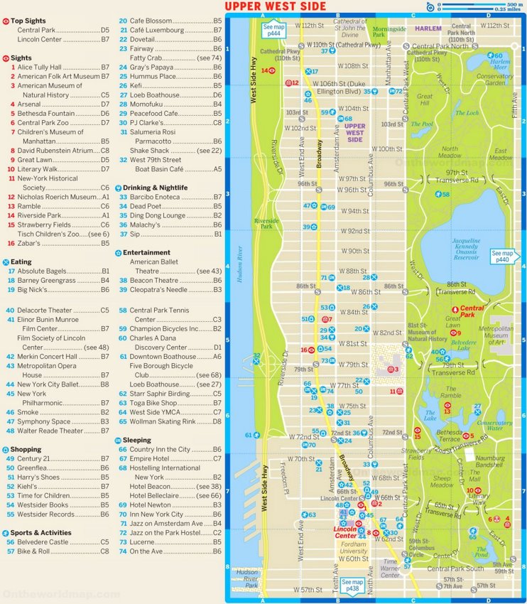 Upper West Side‎ Tourist Map
