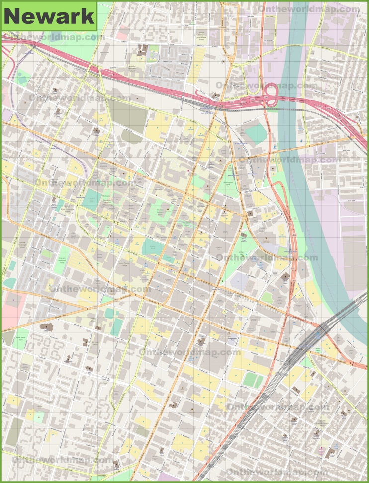 Newark downtown map