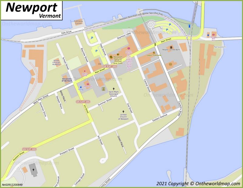 Newport VT Downtown Map