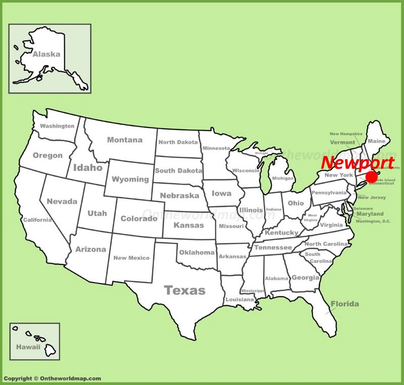 Newport location on the U.S. Map