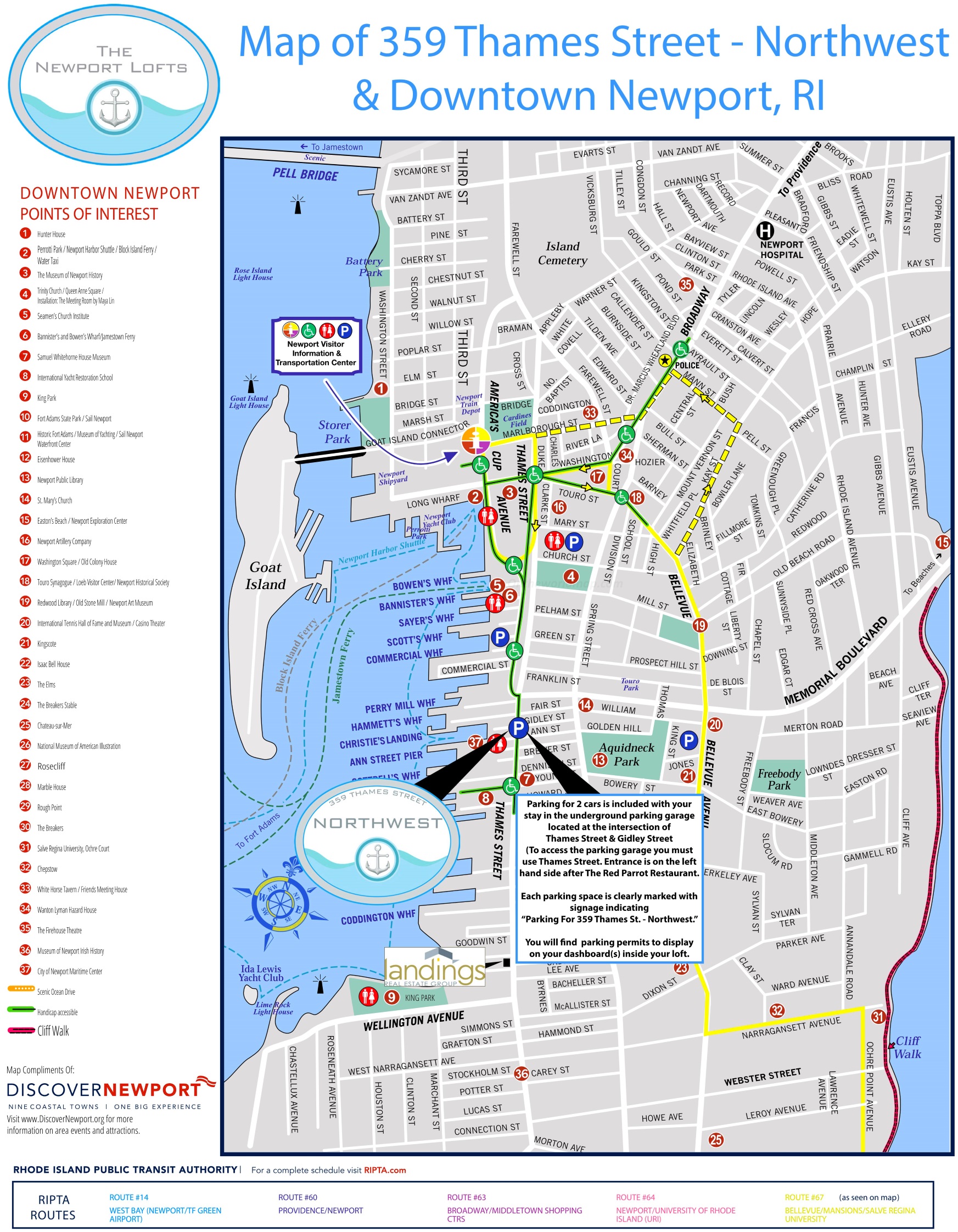 Newport (Rhode Island) Tourist Map