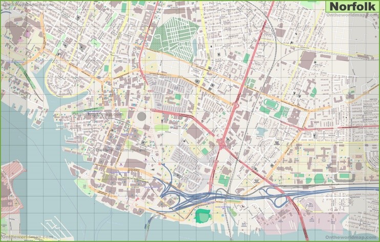 Large detailed map of Norfolk
