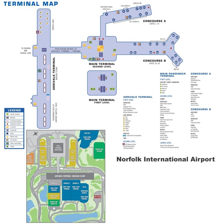 Norfolk airport map