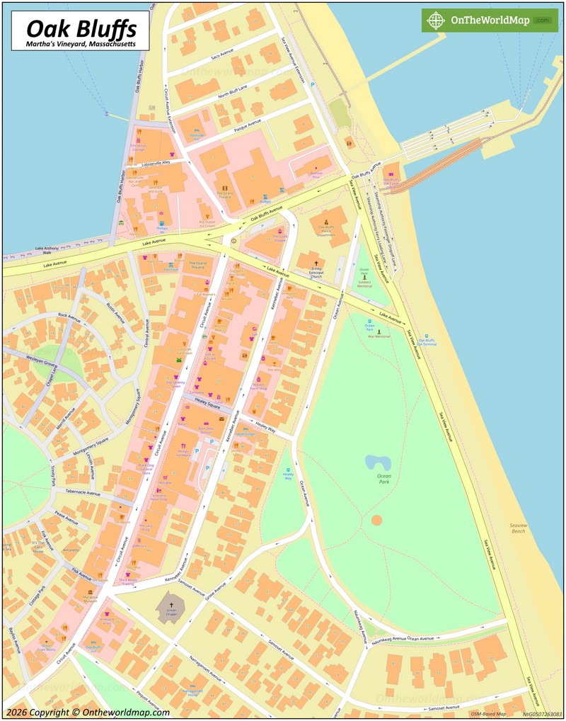 Map of Downtown Oak Bluffs