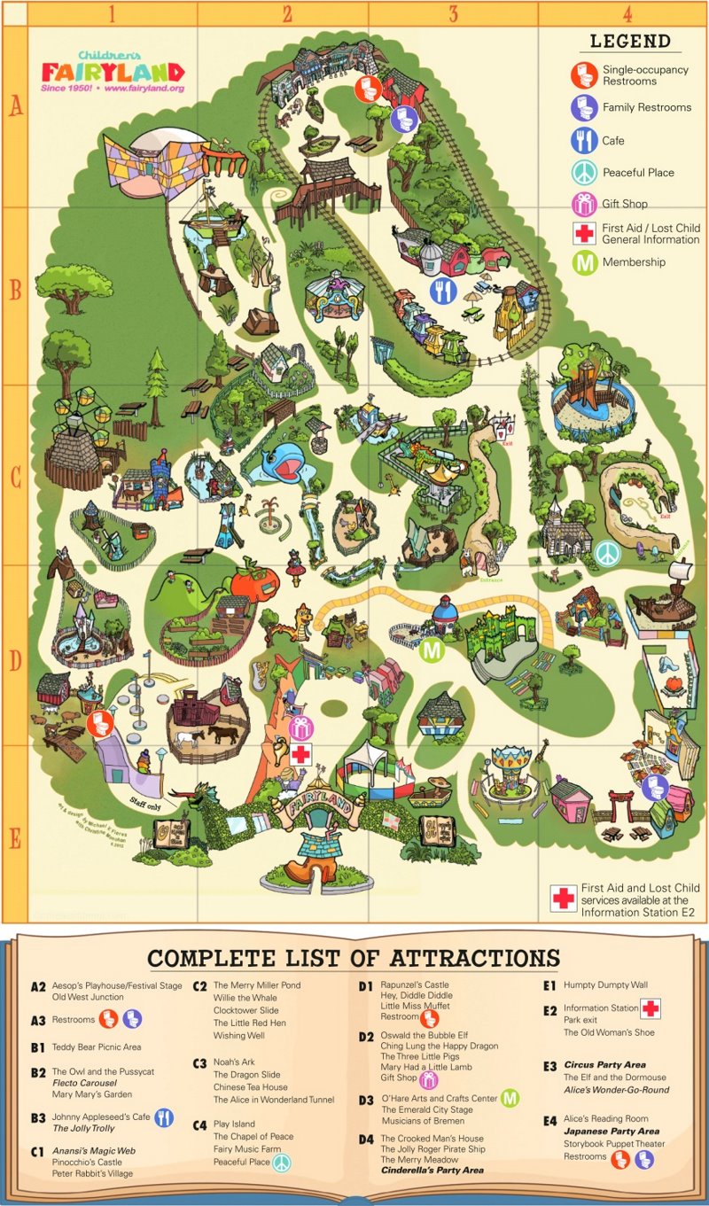 Children's Fairyland Attractions Map