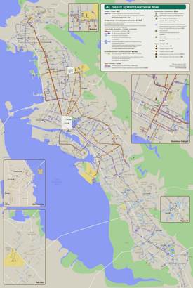 Oakland, Berkeley and Alameda Transport Map