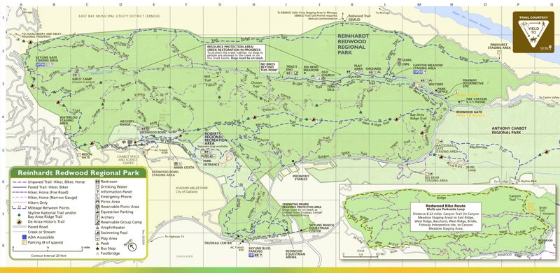 Redwood Regional Park Map