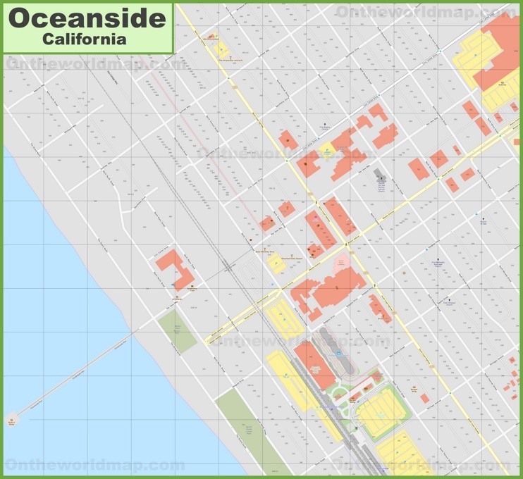 Oceanside downtown map