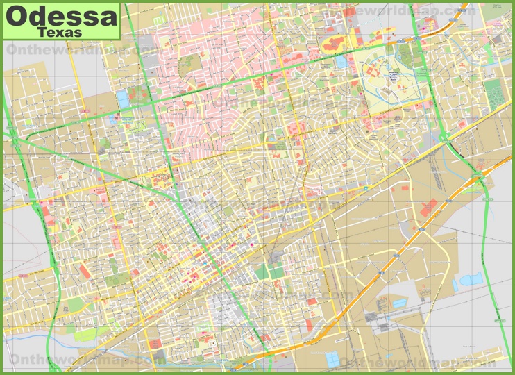 Large detailed map of Odessa