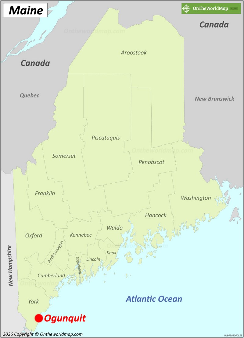 Ogunquit Location On The Maine Map