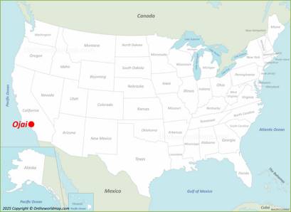 Ojai Location on the USA Map