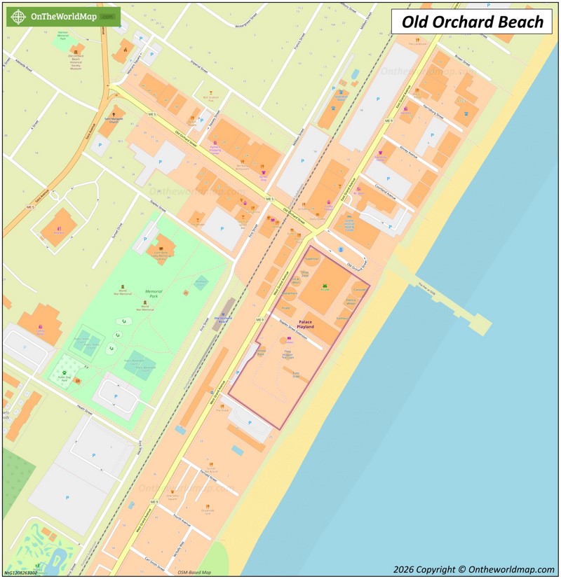 Map of Downtown Old Orchard Beach