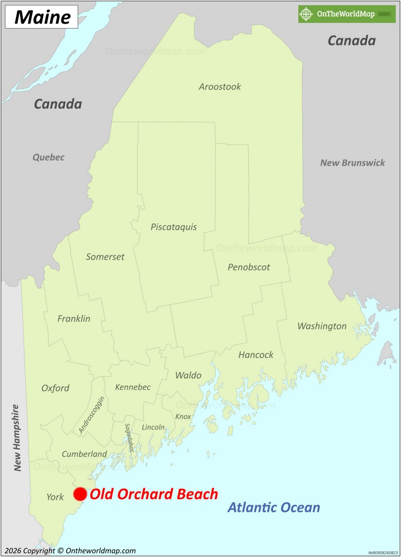 Old Orchard Beach Location On The Maine Map