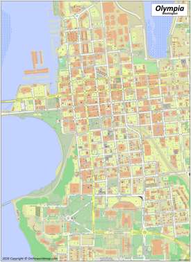 Detailed Map of Downtown Olympia