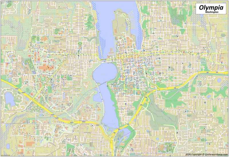 Large detailed map of Olympia