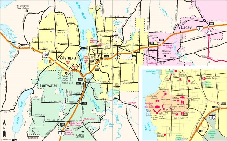 Olympia area road map