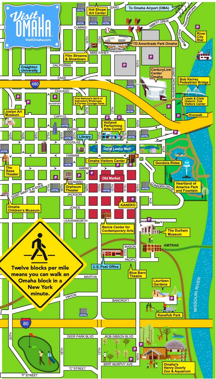 Omaha downtown map