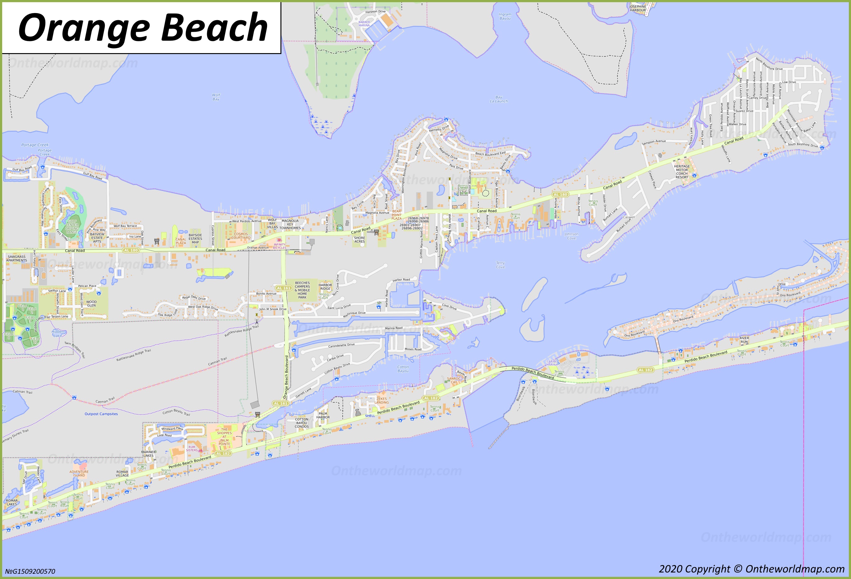 Detailed Map Of Orange Beach 